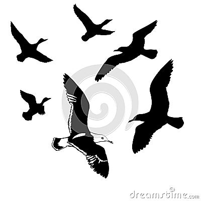 Flying Bird Silhouette Tattoo