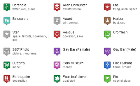 Google Map Icons List