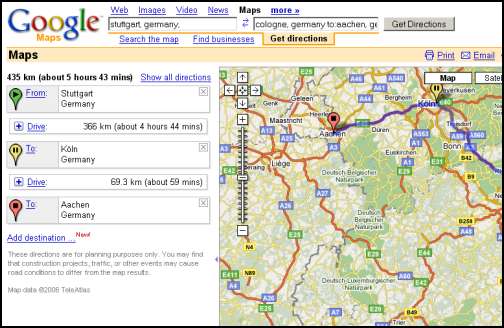 Google Maps Car Directions