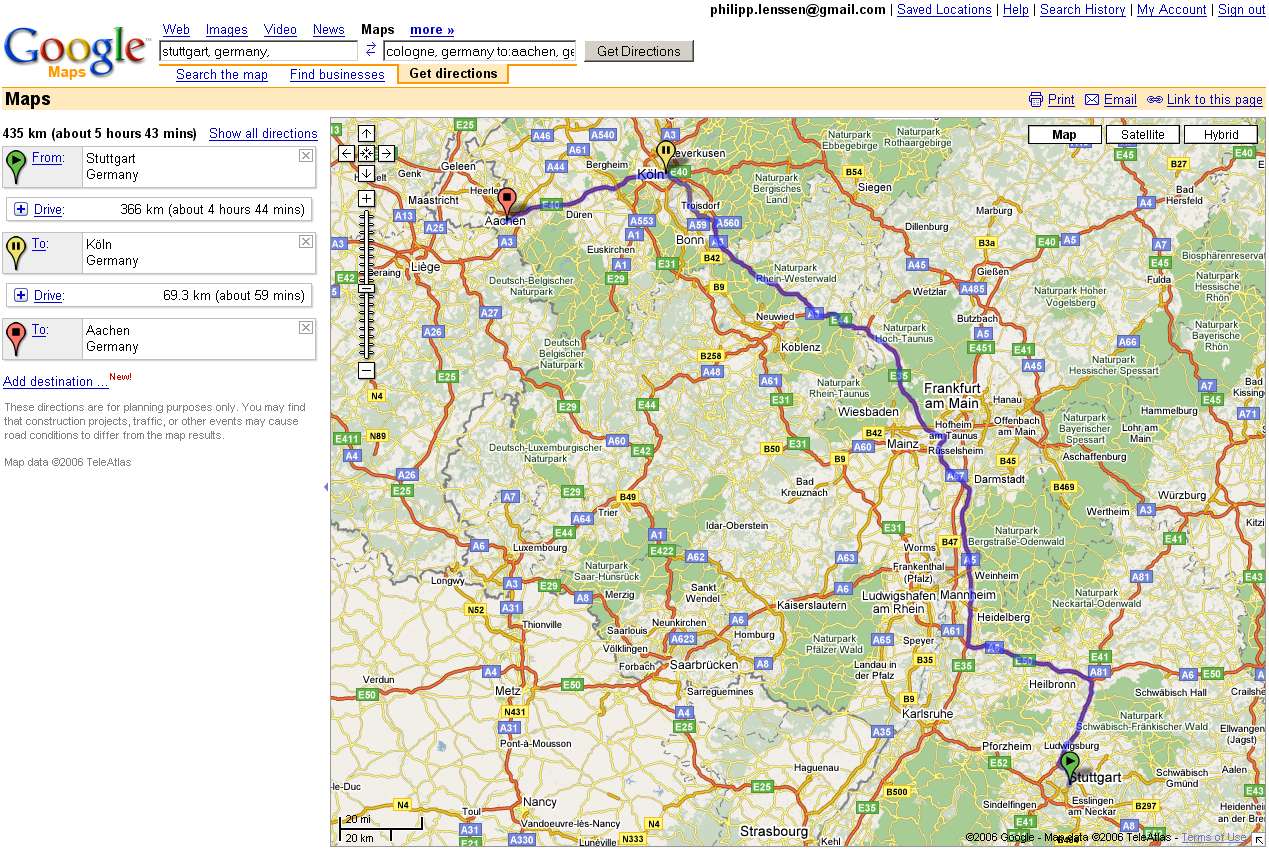 Google Maps Car Directions