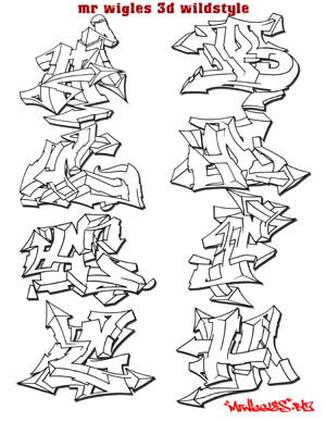 Graffiti Alphabet Bubble Letters