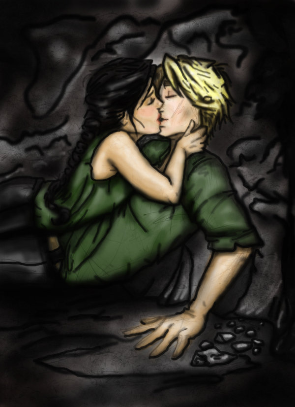 Peeta And Katniss Kissing In The Cave