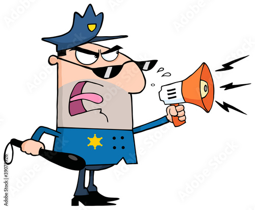 Angry Policeman Cartoon