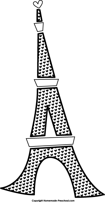 Eiffel Tower Black And White Clipart