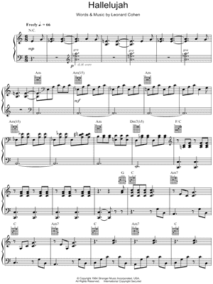 Hallelujah Piano Chords Free