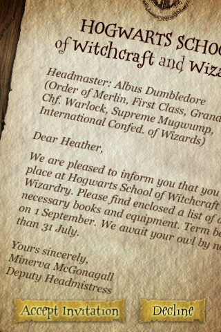 Hogwarts Acceptance Letter Template Free Printable