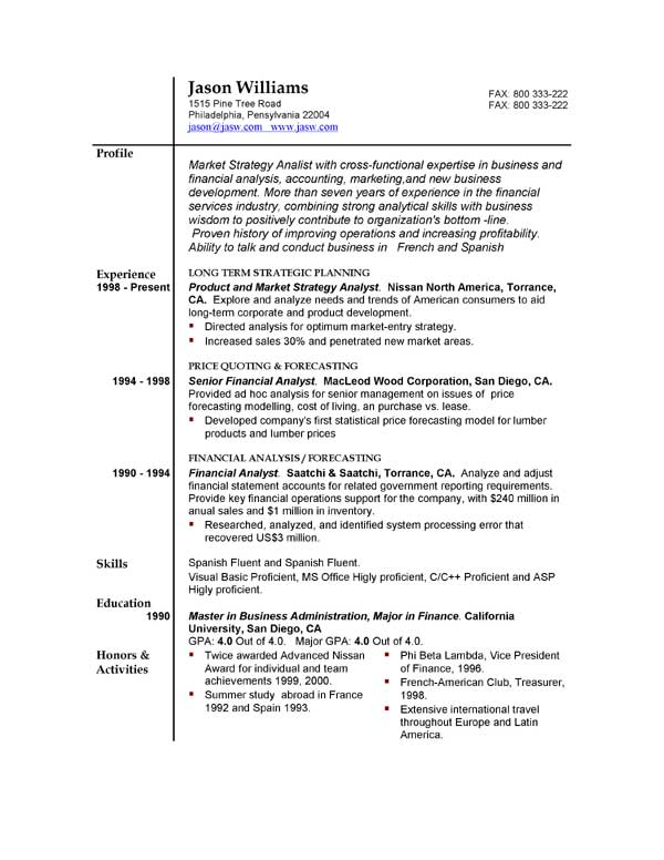 Sample Resume Format Philippines